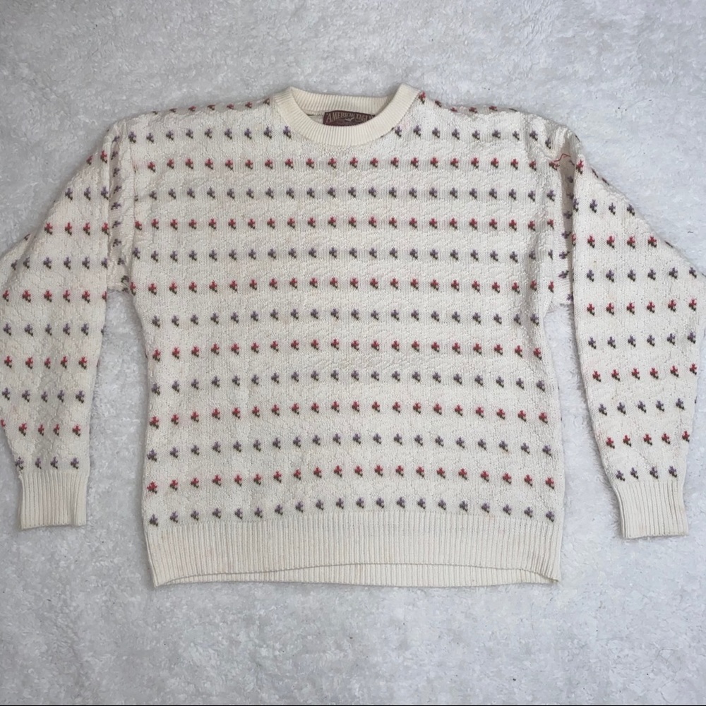 Vintage Flower Sweater American Eagle Outfitter L - Picture 2 of 6
